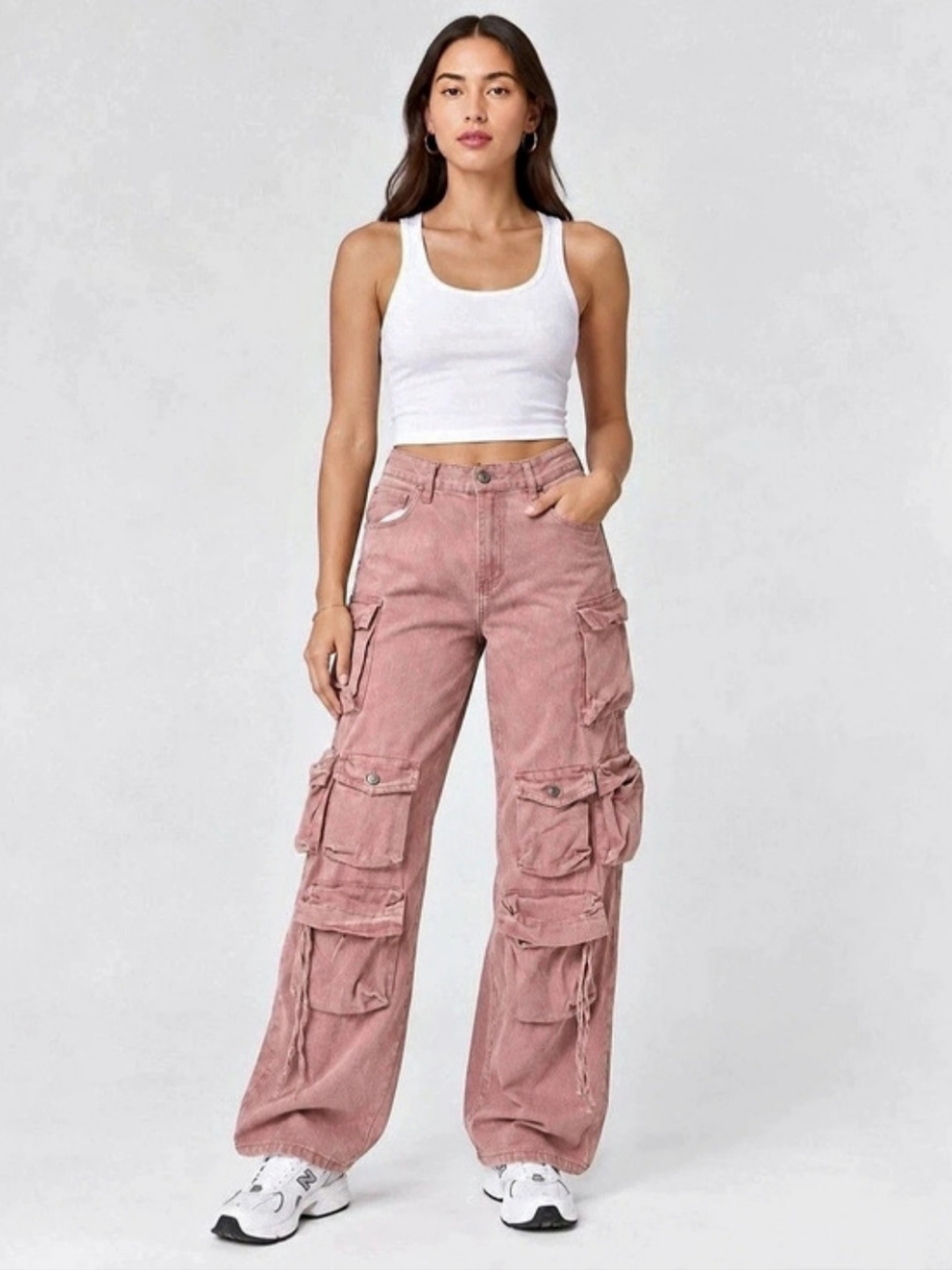 V.I.P. Jeans Cargo pants Wide Leg in Pink Size 0